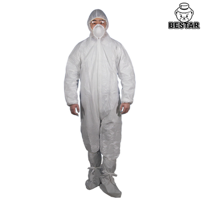 روپوش محافظ یکبار مصرف سفید با پوشش PE هود Spp برای صنایع غذایی